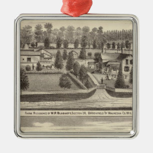 Farms and residences of WR Blodgett & GC Daubner Metal Tree Decoration