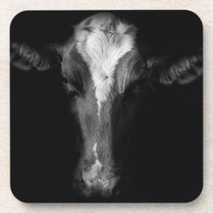 Farms B&W Cow Head Shot Coaster