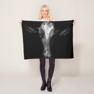 Farms   B&W Cow Head Shot Fleece Blanket