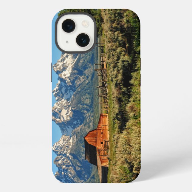 Farms | Barn Shadowed by Snow Capped Mountains iPhone Case (Back)