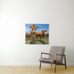 Farms Brown Cow Group Tapestry