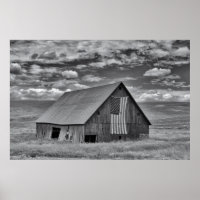 Farms | BW American Flag Barn Scene