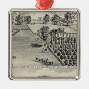 Farms, Capay Valley, Madison Metal Tree Decoration