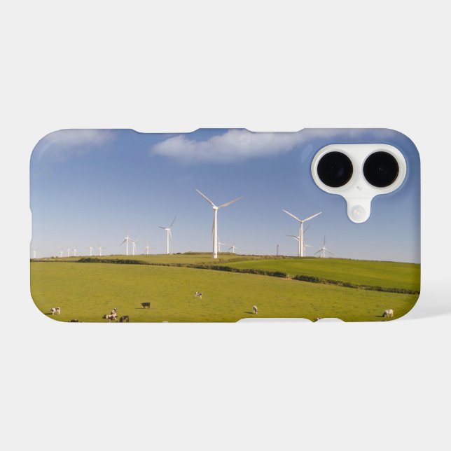 Farms | Cows Near Windmill Farm iPhone Case (Back Horizontal)