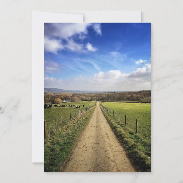 Farms | English Countryside Dirt Road Thank You Card (Front)