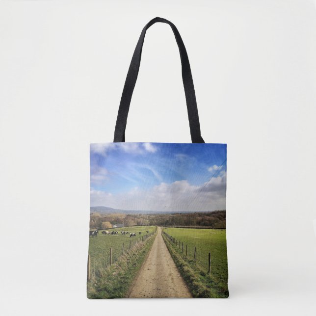 Farms | English Countryside Dirt Road Tote Bag (Front)