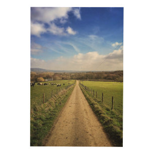 Farms   English Countryside Dirt Road Wood Wall Art