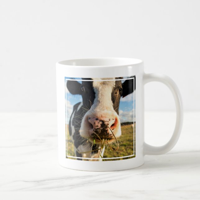Farms | Holstein Cow Chewing Coffee Mug (Right)