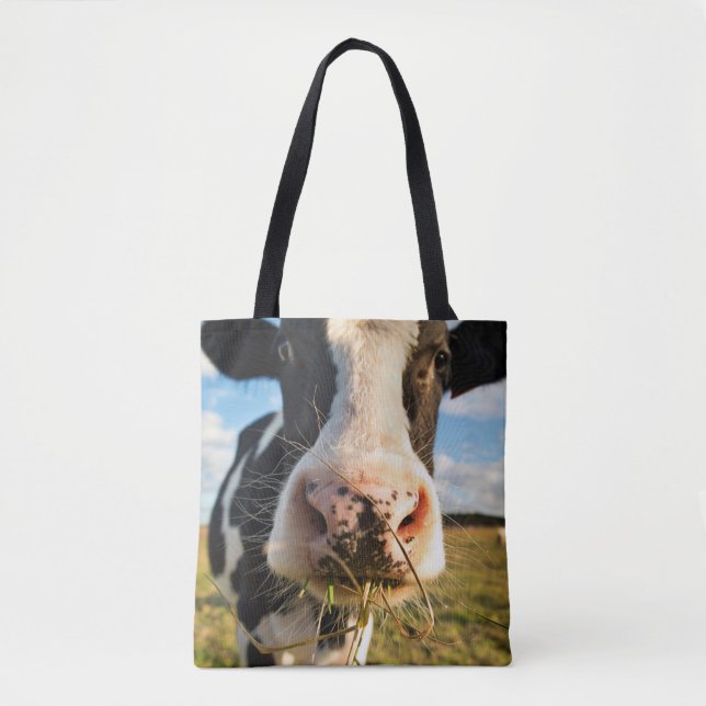Farms | Holstein Cow Chewing Tote Bag (Front)