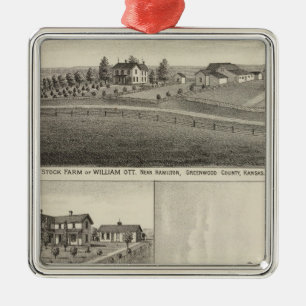 Farms in Greenwood County, Eureka, Kansas Metal Tree Decoration