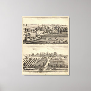 Farms of G Ives, Oakland, and A Wheeler, Pewaukee Canvas Print