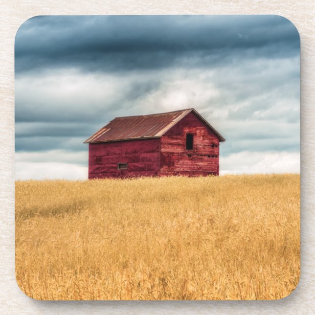 Farms | Old Red Barn Coaster (Front)