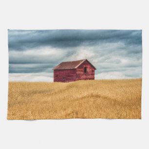 Farms   Old Red Barn Tea Towel