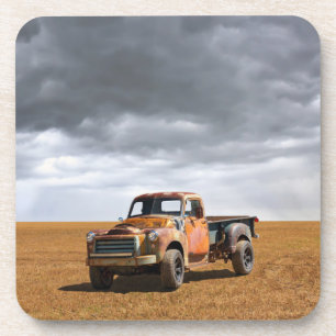 Farms   Old Truck in Field Coaster