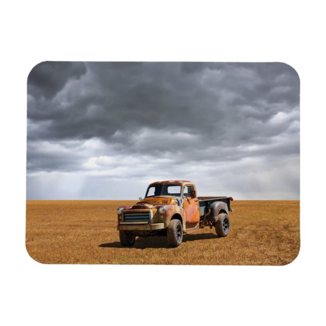 Farms | Old Truck in Field Magnet (Horizontal)
