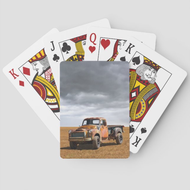 Farms | Old Truck in Field Playing Cards (Back)