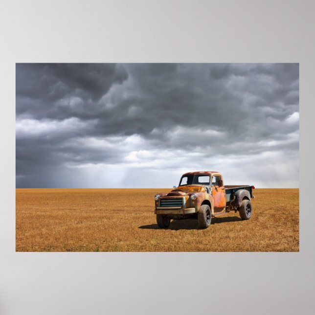 Farms | Old Truck in Field Poster (Front)