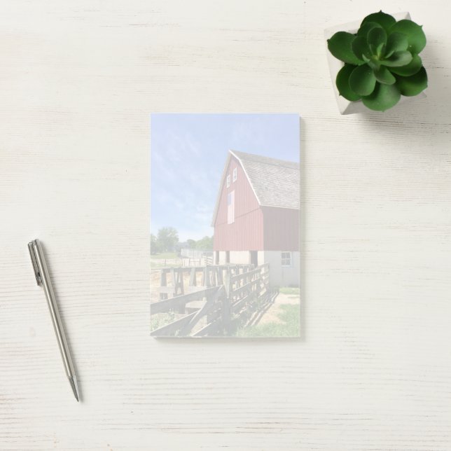Farms | Red Barn With American Flag Post-it Notes (Office)