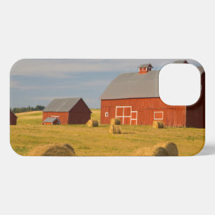 Farms   Red Barns Near Hay Bales iPhone 13 Case