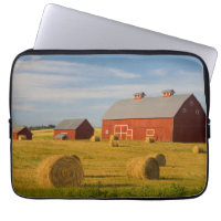 Farms | Red Barns Near Hay Bales