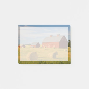 Farms Red Barns Near Hay Bales Post-it Notes