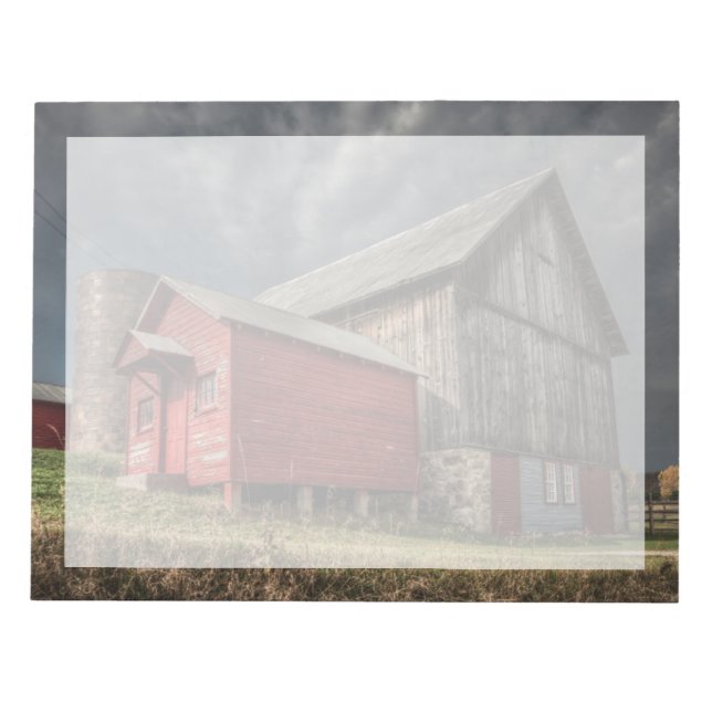 Farms | Red Wooden Barn in Michigan Notepad (Front)