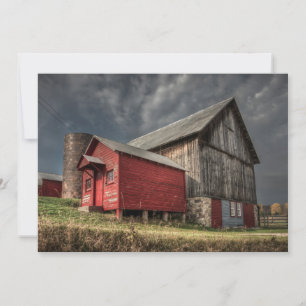 Farms Red Wooden Barn in Michigan Thank You Card