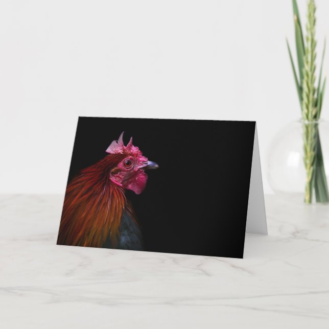 Farms | Rooster Head Shot Card (Front)