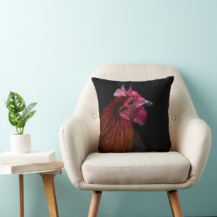 Farms Rooster Head Shot Cushion