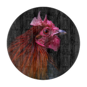 Farms Rooster Head Shot Cutting Board