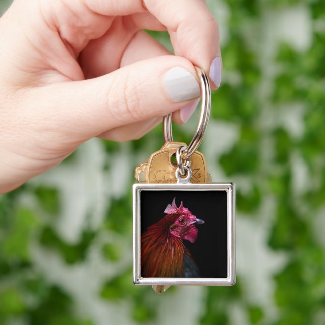 Farms | Rooster Head Shot Key Ring (Hand)
