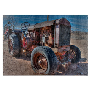 Farms   Rusty Antique Tractor Cutting Board
