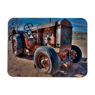 Farms   Rusty Antique Tractor Magnet