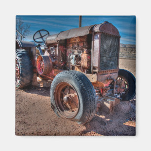 Farms Rusty Antique Tractor Magnet
