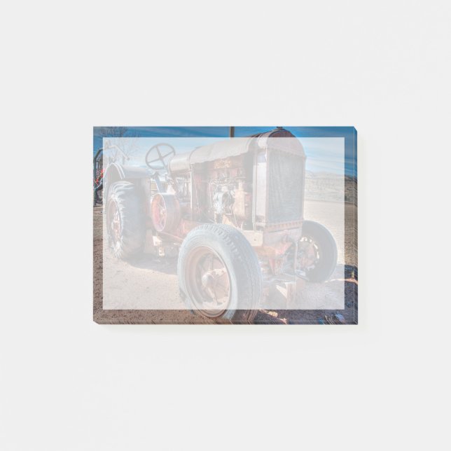Farms | Rusty Antique Tractor Post-it Notes (Front)
