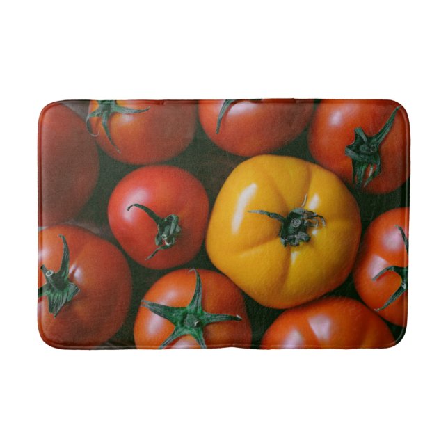 Farms | Shiny Red & Yellow Tomatoes Bath Mat (Front)
