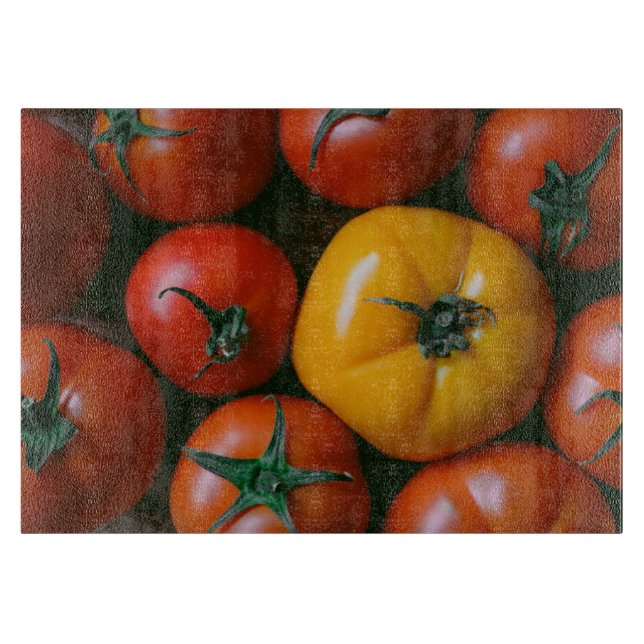 Farms | Shiny Red & Yellow Tomatoes Cutting Board (Front)