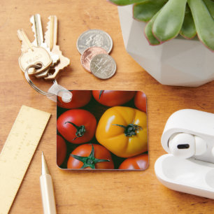 Farms   Shiny Red & Yellow Tomatoes Key Ring