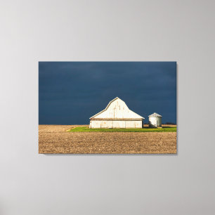 Farms   White Barn & Silo Canvas Print