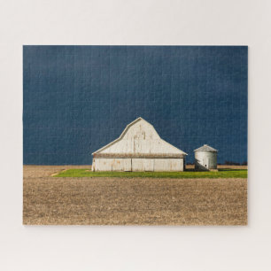 Farms   White Barn & Silo Jigsaw Puzzle