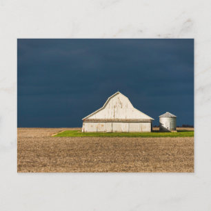 Farms   White Barn & Silo Postcard