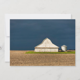 Farms   White Barn & Silo Thank You Card