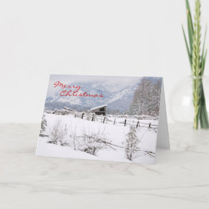 Farmstead in Winter, Merry Christmas Holiday Card