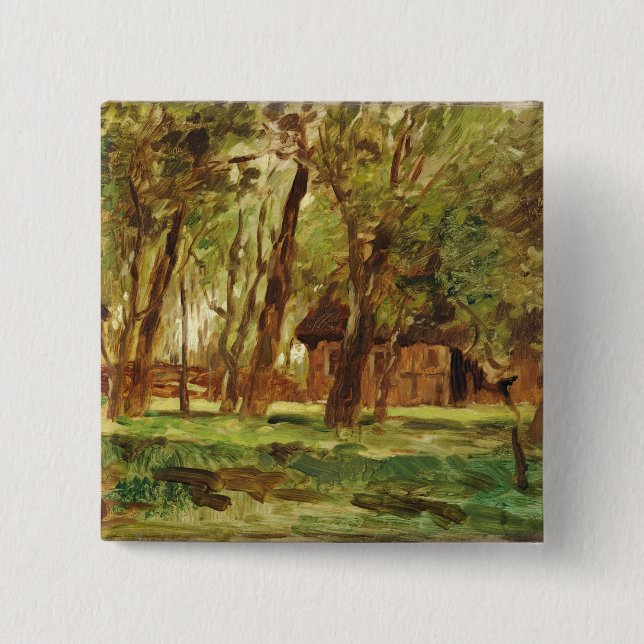 Farmstead under Trees 15 Cm Square Badge (Front)