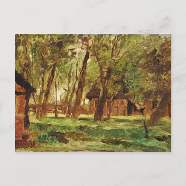 Farmstead under Trees Postcard (Front)