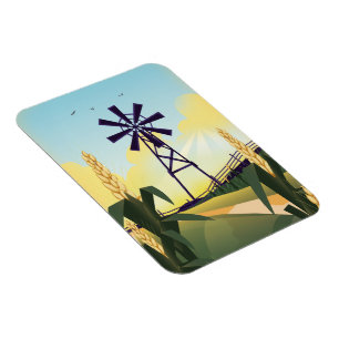 Farmyard and windmill magnet