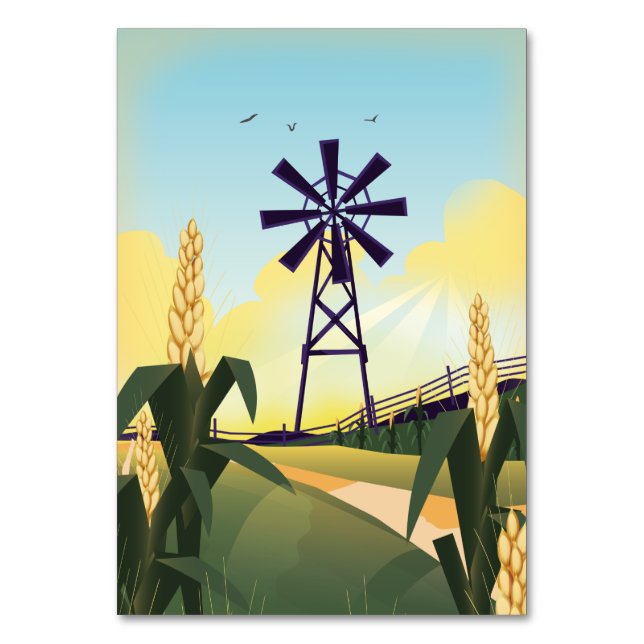 Farmyard and windmill table number (Front)