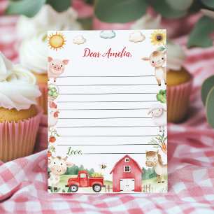 Farmyard Animals Time Capsule Note Message Card