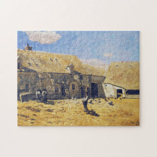 Farmyard At Chailly Monet Fine Art Jigsaw Puzzle