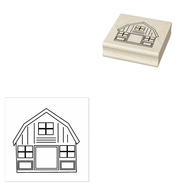 Farmyard Barn  Rubber Stamp (Stamped)